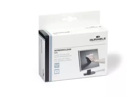 Durable Screenclean Duo märkä/kuivapyyhe - ATK:n puhdistustarvikkeet - 572102 - 2