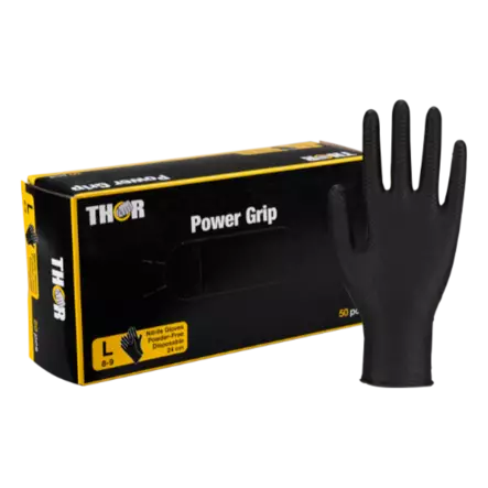THOR Power Grip nitriilikäsine L musta - Suojavarusteet - 1999910124 - 1